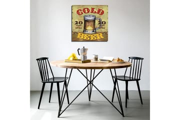 Lerretsbilde 45x45 cm - Ølkrus med teksten Cold Beer og prisinformasjon - Grønn / Brun / Rød - Interiør - Maleri & posters - Lerretsbilder