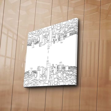 Lerretsbilde 45x45 cm - Abstrakt bybilde med geometriske former - Svart / Hvit - Interiør - Maleri & posters - Lerretsbilder