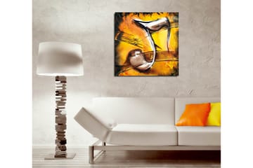 Lerretsbilde 45x45 cm - Abstrakt komposisjon med musikalske elementer - Gull / Svart / Brun - Interiør - Maleri & posters - Lerretsbilder