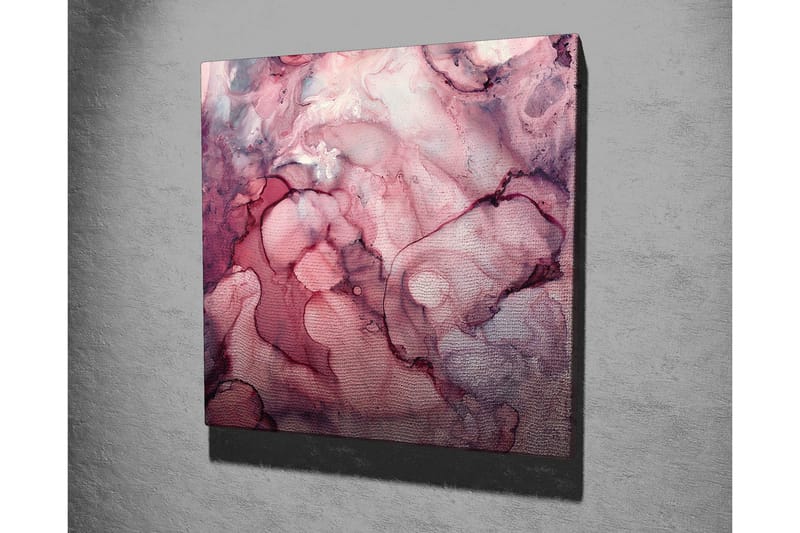 Lerretsbilde 45x45 cm - Abstrakt komposisjon med myke, flytende former i rosa nyanser - Mørk rosa / Lys rosa / Burgunder - Interiør - Maleri & posters - Lerretsbilder