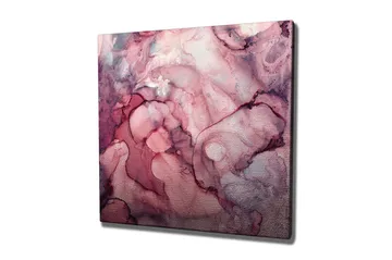 Lerretsbilde 45x45 cm - Abstrakt komposisjon med myke, flytende former i rosa nyanser - Mørk rosa / Lys rosa / Burgunder - Interiør - Maleri & posters - Lerretsbilder