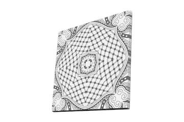Lerretsbilde 45x45 cm - Abstrakt mønster med geometriske former og linjer - Svart / Hvit - Interiør - Maleri & posters - Lerretsbilder