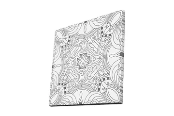 Lerretsbilde 45x45 cm - Abstrakt mønster med svarte linjer og detaljer - Svart / Hvit - Interiør - Maleri & posters - Lerretsbilder