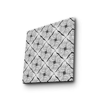 Lerretsbilde 45x45 cm - Abstrakt mønster med svarte linjer og hvite overflater - Svart / Hvit - Interiør - Maleri & posters - Lerretsbilder