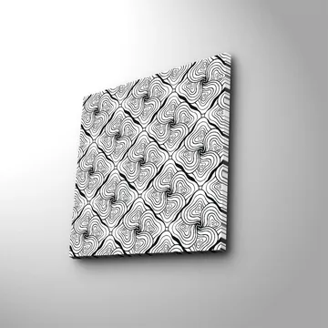 Lerretsbilde 45x45 cm - Abstrakt mønster med svarte linjer og hvite overflater - Svart / Hvit - Interiør - Maleri & posters - Lerretsbilder