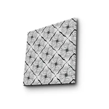 Lerretsbilde 45x45 cm - Abstrakt mønster med svarte linjer og hvite overflater - Svart / Hvit - Interiør - Maleri & posters - Lerretsbilder