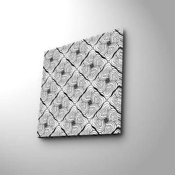 Lerretsbilde 45x45 cm - Abstrakt mønster med svarte linjer og hvite overflater - Svart / Hvit - Interiør - Maleri & posters - Lerretsbilder