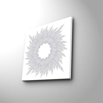 Lerretsbilde 45x45 cm - Abstrakt spiral av bladformede mønstre - Hvit / Grå - Interiør - Maleri & posters - Lerretsbilder