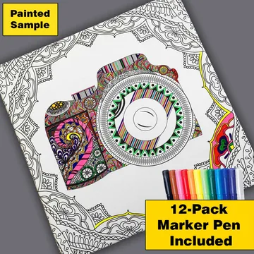 Lerretsbilde 45x45 cm - Detaljert gresskar med ornamentale mønstre - Svart / Hvit - Interiør - Maleri & posters - Lerretsbilder