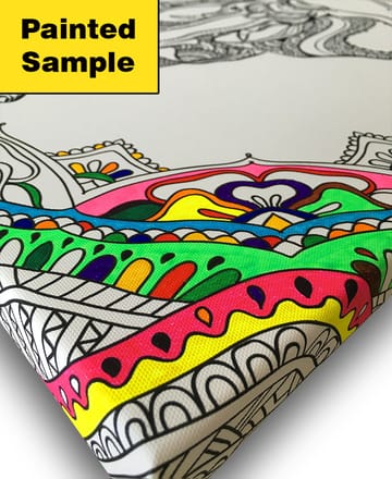 Lerretsbilde 45x45 cm - Detaljert svart-hvitt sommerfugl med intrikate mønstre - Svart / Hvit - Interiør - Maleri & posters - Lerretsbilder