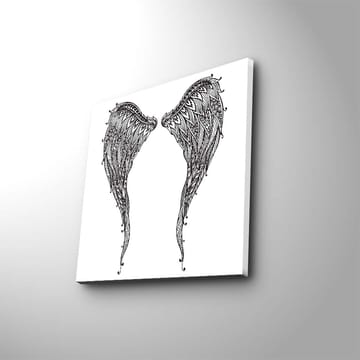 Lerretsbilde 45x45 cm - Detaljerte fjær av vinger - Svart / Hvit - Interiør - Maleri & posters - Lerretsbilder