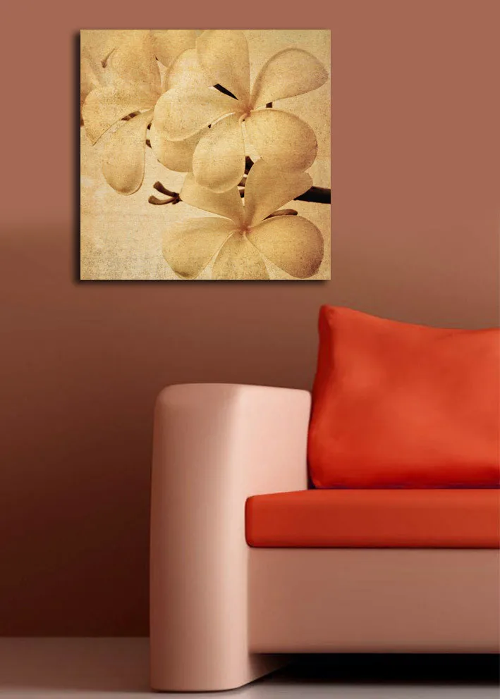 Lerretsbilde 45x45 cm - Hvit orkidé med myke kronblader - Hvit / Beige / Brun - Interiør - Maleri & posters - Lerretsbilder