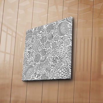 Lerretsbilde 45x45 cm - Intrikat mønster av svarte linjer og former - Svart / Hvit - Interiør - Maleri & posters - Lerretsbilder