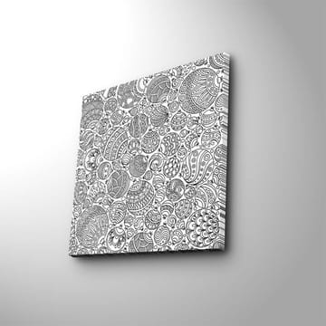 Lerretsbilde 45x45 cm - Intrikat mønster av svarte linjer og former - Svart / Hvit - Interiør - Maleri & posters - Lerretsbilder