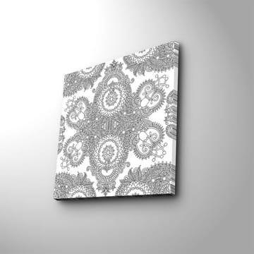 Lerretsbilde 45x45 cm - Intrikat mønster av svarte linjer på hvit bakgrunn - Svart / Hvit - Interiør - Maleri & posters - Lerretsbilder