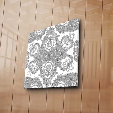 Lerretsbilde 45x45 cm - Intrikat mønster av svarte linjer på hvit bakgrunn - Svart / Hvit - Interiør - Maleri & posters - Lerretsbilder