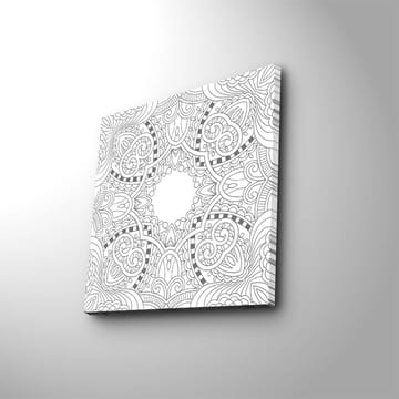 Lerretsbilde 45x45 cm - Intrikat mandala med detaljerte mønstre - Hvit / Svart - Interiør - Maleri & posters - Lerretsbilder