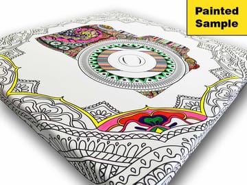 Lerretsbilde 45x45 cm - Intrikat mandala med detaljerte mønstre - Hvit / Svart - Interiør - Maleri & posters - Lerretsbilder