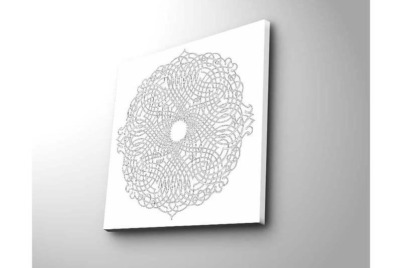 Lerretsbilde 45x45 cm - Intrikat mandala med linjer og mønstre - Svart / Hvit - Interiør - Maleri & posters - Lerretsbilder
