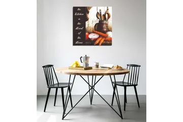 Lerretsbilde 45x45 cm - Kjøkkenutstyr med grønnsaker og kjøkkenredskaper - Rød / Oransje / Brun - Interiør - Maleri & posters - Lerretsbilder