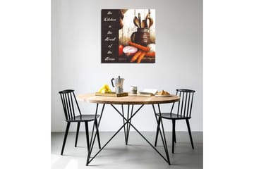 Lerretsbilde 45x45 cm - Kjøkkenutstyr med grønnsaker og kjøkkenredskaper - Rød / Oransje / Brun - Interiør - Maleri & posters - Lerretsbilder
