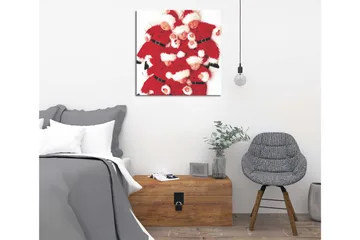 Lerretsbilde 45x45 cm - Leken samling av barn i nissekostymer - Rød / Hvit - Interiør - Maleri & posters - Lerretsbilder