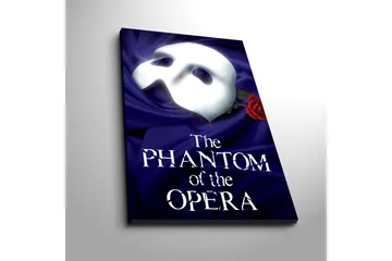 Lerretsbilde 45x45 cm - Maske med rød rose mot en dypblå bakgrunn - Dypblå / Hvit / Rød - Interiør - Maleri & posters - Lerretsbilder