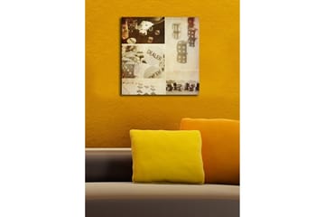 Lerretsbilde 45x45 cm - Spillrelatert komposisjon med terninger og brikker - Grå / Hvit / Beige - Interiør - Maleri & posters - Lerretsbilder