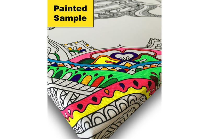 Lerretsbilde 45x45 cm - Ugle med intrikate mønstre i svart-hvitt - Svart / Hvit - Interiør - Maleri & posters - Lerretsbilder