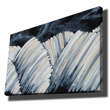 Lerretsbilde 70x100 cm - Abstrakt komposisjon av bølgende former i svart-hvitt - Svart / Hvit / Grå - Interiør - Maleri & posters - Lerretsbilder