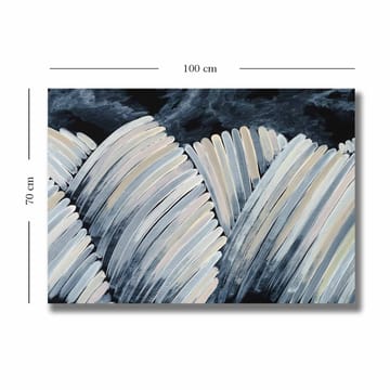 Lerretsbilde 70x100 cm - Abstrakt komposisjon av bølgende former i svart-hvitt - Svart / Hvit / Grå - Interiør - Maleri & posters - Lerretsbilder