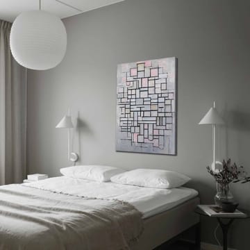 Lerretsbilde 70x100 cm - Abstrakt komposisjon av geometriske former i myke nyanser - Lys grå / Rosa / Svart - Interiør - Maleri & posters - Lerretsbilder