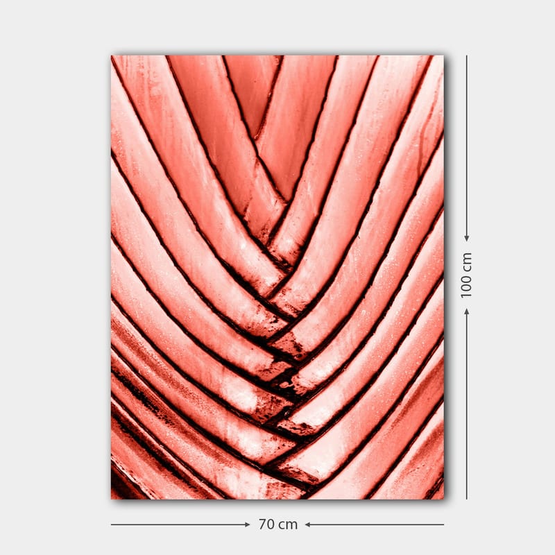 Lerretsbilde 70x100 cm - Abstrakt komposisjon med bølgete linjer i rosa nyanser - Rosa / Svart - Interiør - Maleri & posters - Lerretsbilder