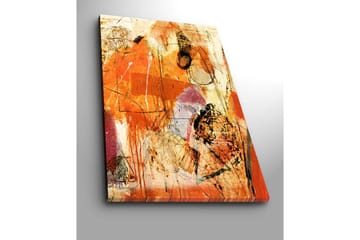 Lerretsbilde 70x100 cm - Abstrakt komposisjon med dominerende oransje og røde toner som skaper en energisk følelse - Oransje / Rød / Lys beige - Interiør - Maleri & posters - Lerretsbilder