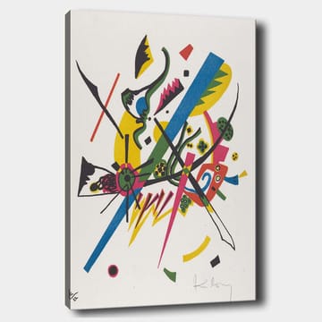 Lerretsbilde 70x100 cm - Abstrakt komposisjon med dynamiske linjer og former som skaper en følelse av bevegelse - Grønn / Blå / Gul - Interiør - Maleri & posters - Lerretsbilder