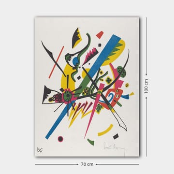 Lerretsbilde 70x100 cm - Abstrakt komposisjon med dynamiske linjer og former som skaper en følelse av bevegelse - Grønn / Blå / Gul - Interiør - Maleri & posters - Lerretsbilder