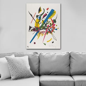 Lerretsbilde 70x100 cm - Abstrakt komposisjon med dynamiske linjer og former som skaper en følelse av bevegelse - Grønn / Blå / Gul - Interiør - Maleri & posters - Lerretsbilder