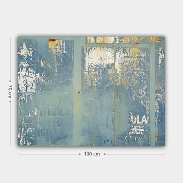 Lerretsbilde 70x100 cm - Abstrakt komposisjon med elementer av blå nyanser og tekstur - Blå / Hvit / Gull - Interiør - Maleri & posters - Lerretsbilder