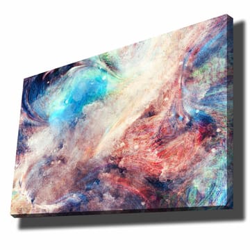 Lerretsbilde 70x100 cm - Abstrakt komposisjon med flytende farger som skaper en følelse av bevegelse og dybde - Blå / Rød / Beige - Interiør - Maleri & posters - Lerretsbilder