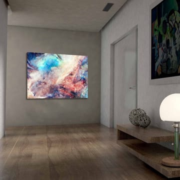 Lerretsbilde 70x100 cm - Abstrakt komposisjon med flytende farger som skaper en følelse av bevegelse og dybde - Blå / Rød / Beige - Interiør - Maleri & posters - Lerretsbilder