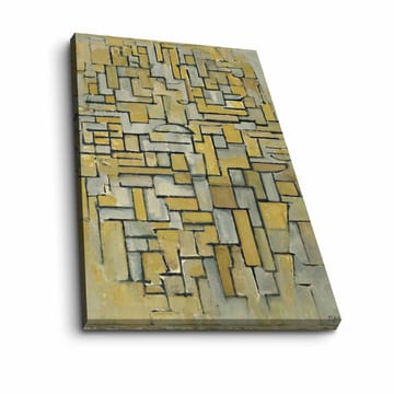 Lerretsbilde 70x100 cm - Abstrakt komposisjon med geometriske former i gult og grått - Gul / Grå - Interiør - Maleri & posters - Lerretsbilder