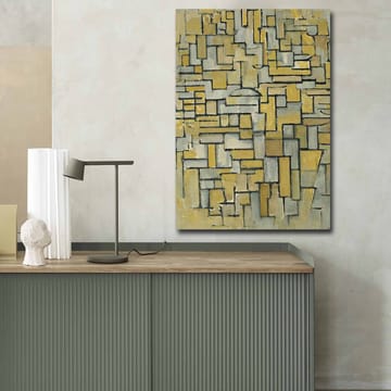 Lerretsbilde 70x100 cm - Abstrakt komposisjon med geometriske former i gult og grått - Gul / Grå - Interiør - Maleri & posters - Lerretsbilder