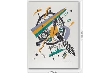 Lerretsbilde 70x100 cm - Abstrakt komposisjon med geometriske former og dynamiske linjer - Grønn / Gul / Svart - Interiør - Maleri & posters - Lerretsbilder