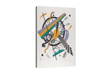 Lerretsbilde 70x100 cm - Abstrakt komposisjon med geometriske former og dynamiske linjer - Grønn / Gul / Svart - Interiør - Maleri & posters - Lerretsbilder