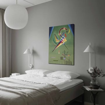 Lerretsbilde 70x100 cm - Abstrakt komposisjon med geometriske former og fargerike linjer - Grønn / Blå / Rød - Interiør - Maleri & posters - Lerretsbilder