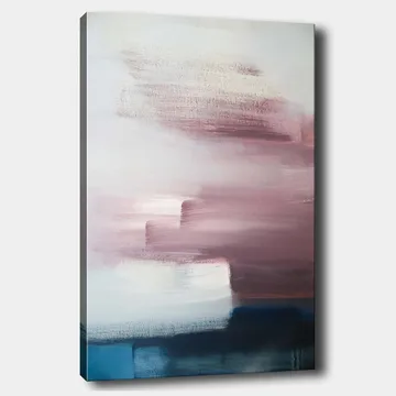 Lerretsbilde 70x100 cm - Abstrakt komposisjon med myke fargeoverganger i rosa og blå nyanser - Rosa / Blå / Hvit - Interiør - Maleri & posters - Lerretsbilder