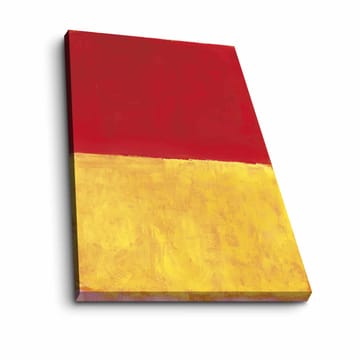 Lerretsbilde 70x100 cm - Abstrakt kunst med en rød øvre del og en gyllen nedre del - Rød / Gull - Interiør - Maleri & posters - Lerretsbilder