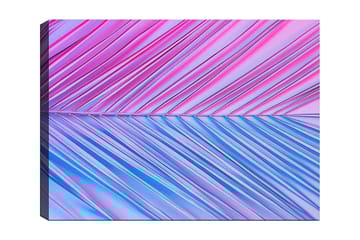 Lerretsbilde 70x100 cm - Abstrakt kunstverk med diagonale linjer i rosa og blå toner - Rosa / Blå - Interiør - Maleri & posters - Lerretsbilder