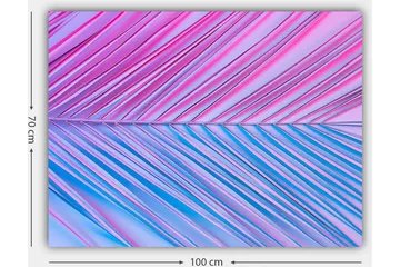 Lerretsbilde 70x100 cm - Abstrakt kunstverk med diagonale linjer i rosa og blå toner - Rosa / Blå - Interiør - Maleri & posters - Lerretsbilder