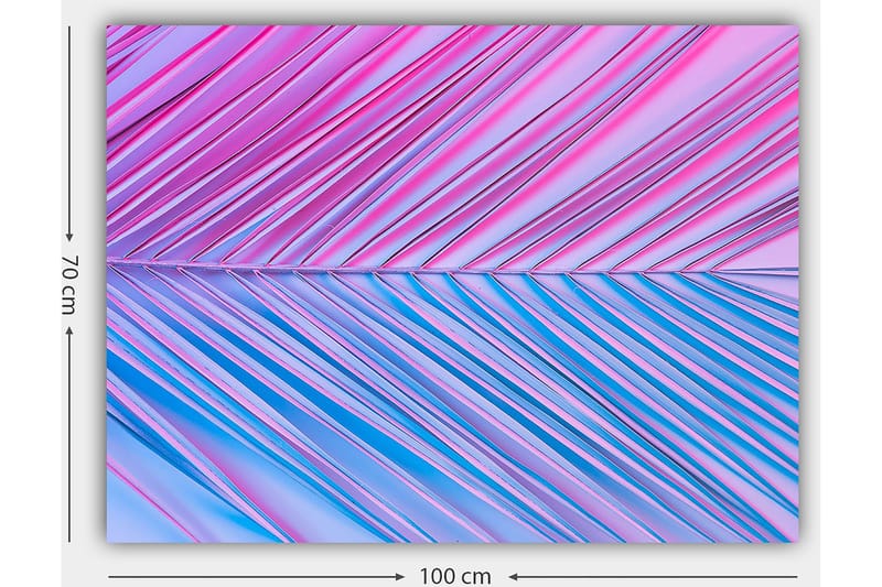 Lerretsbilde 70x100 cm - Abstrakt kunstverk med diagonale linjer i rosa og blå toner - Rosa / Blå - Interiør - Maleri & posters - Lerretsbilder